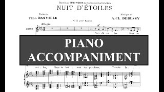 Nuit détoiles Claude Debussy  Db Major Piano Accompaniment  Karaoke [upl. by Clyte714]