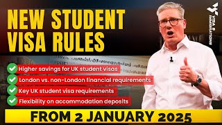 NEW UK STUDENT VISA RULES FROM 2 JANUARY 2025 [upl. by Nodlew]