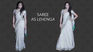 How to Wear a Saree as a Lehenga in 3 Easy Steps  Glamrs Outfit Styles [upl. by Sifan]