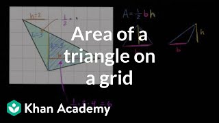 How to find the area of a triangle on a grid  Geometry  6th grade  Khan Academy [upl. by Anaugal]