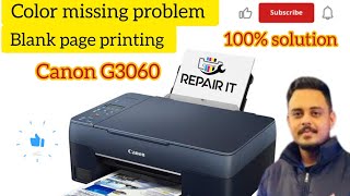 Canon G3060 black print problem  Fix Canon G3060 blank page printing [upl. by Jezabella]