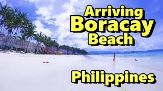 Arriving Old Boracay Beach Philippines and Taxi to Hotel [upl. by Grigson]