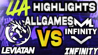 LEVIATAN VS INFINITY GAMES HIGHLIGHTS  LEAGUE OF LEGENDS  LLA DÍA 21 2024 [upl. by Aivatnuahs]