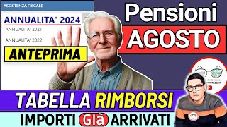 📌 PENSIONI AGOSTO 2024 ✅ VERIFICA in ANTEPRIMA IMPORTI RIMBORSI 730 INCREMENTI CONGUAGLI CEDOLINO [upl. by Bryana]