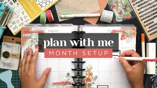 AUGUST PLAN WITH ME  Monthly Layout amp Overview Pages Setup in a Classic Happy Planner [upl. by Derr949]