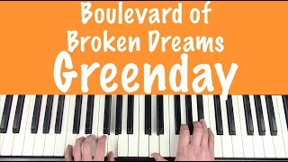 How to play BOULEVARD OF BROKEN DREAMS  Greenday  Piano Chords Tutorial [upl. by Amalbena]