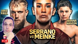 Amanda Serrano vs Nina Meinke amp Jake Paul vs Ryan Bourland LIVESTREAM WATCH PARTY [upl. by Ettari]