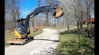 John Deere 35G Mini Excavator Job on the Homestead [upl. by Azilef]