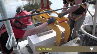 EN Louis Vicat bridge  Masonry parapet with stone joint in Prompt natural cement mortar [upl. by Allebram]