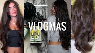 VLOGMAS DAY 17 my haircare guide to healthy amp long hair  favorite products  oiling routine [upl. by Ardnik]