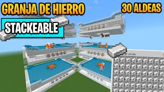 Granja De Hierro Stackeable Minecraft Bedrock 119 [upl. by Saffren620]