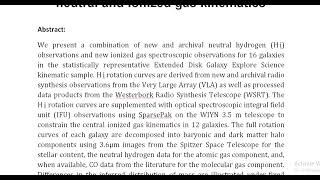 Baryonic distributions in galaxy dark matter haloes – I New observations of neutral and ionized gas [upl. by Brice]