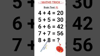 New Maths Trick Brain test Question 🧠 Comment your Answer 🤔 viral maths shorts shortvideo [upl. by Novhaj163]