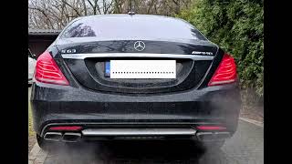 ❄️Cold start❄️ Custom 3quot exhaust V8 sound XPipe Downpipe MERCEDES S63 AMG w222 m157 turbo small revs [upl. by Fabrice]