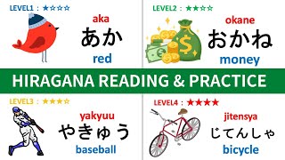 【HIRAGANA】100 HIRAGANA READING amp PRACTICE  LEVEL1〜LEVEL4｜Japanese Hiragana TEST [upl. by Ransom734]