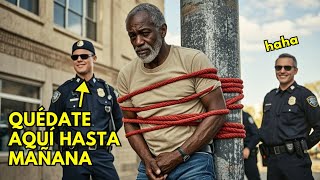 Policías blancos ataron a un HOMBRE NEGRO a un poste por DIVERSIÓN sin saber que era su nuevo jefe [upl. by Koller204]