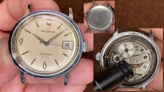 Helbros Invincible Caliber Lorsa P75 France Vintage Mechanical Watch Movement sound Appearance [upl. by Halpern]