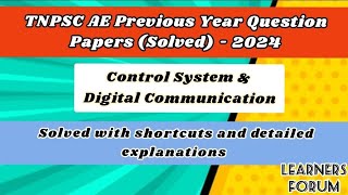 TNPSC AE  Previous year question paper Solved  ECEEEEEIE  Part2 [upl. by Ailelc]