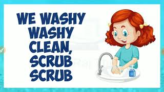 poem  washy washy clean scrub  kids poem  English bal kavita  we washy washy  childrens rhyme [upl. by Bunce415]