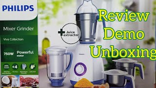 Philips HL 7701 Mixer Grinderunboxing demoproduct reviewviva collectionAkanksha Express [upl. by Haeli]