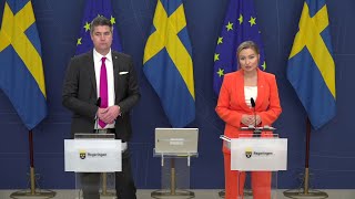 Regeringen bjuder in till pressträff för att presentera budgetnyheter [upl. by Jacki]