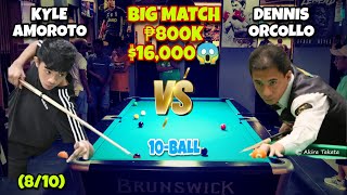 BIG MATCH 800K  Dennis Orcollo Vs Kyle Amoroto 810 Handicap 10Ball Race21 [upl. by Nylear]