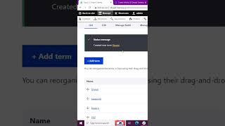 How to Add Drupal Taxonomy Term to Vocabulary in Drupal shorts [upl. by Nilyahs]