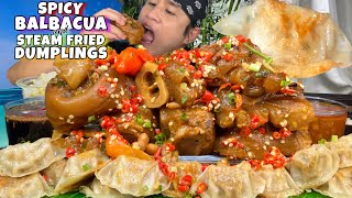 SPICY BALBACUA amp STEAM FRIED DUMPLINGS MUKBANG PINOY MUKBANG [upl. by Finnigan]