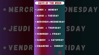 Les jours de la semaine or the French days of the week [upl. by Ilyah]