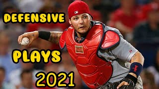 Yadier Molina  Defensive Highlights  2021 [upl. by Anilorak]