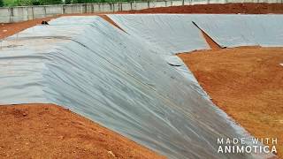 งานปูสระน้ำและเชื่อมแผ่น HDPE SHEET [upl. by Kronfeld]