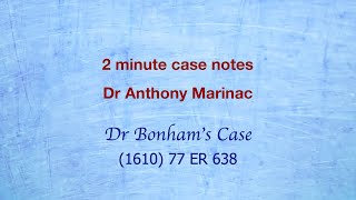 Dr Bonhams Case Relationship between Common Law and statute [upl. by Anan]