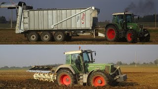 Spargitura letame e aratura  Fendt 415 824 Fliegl ASW 381 Ermo [upl. by Ardien]