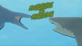 Megalodon VS Mosasaurus StickNodes [upl. by Yrojram]