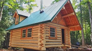 Father amp Son Build their Dream Log Cabin in the Canadian Wilderness FULL BUILD [upl. by Tiersten]