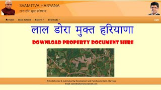 how to download SVAMITVA Haryana Property Card 2023  Lal Dora Card  haryanadigitalportal [upl. by Naltiac]