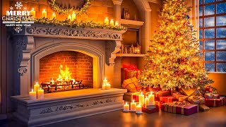 Instrumental Christmas Music with Cracking Fireplace 🔥 Cozy Christmas Music Ambience [upl. by Richia]