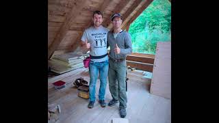 Installing a Dormer and Chinking our off grid Ecolog cabin [upl. by Adiasteb424]