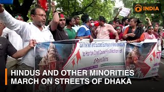 Hindus and other minorities march on the streets of Dhaka [upl. by Redienhcs658]