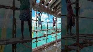 Pergola Ceiling DeShuttering Water Tank Plastering music tamil tamilsong construction home [upl. by Steffane926]