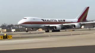 Kalitta Air Boeing 747400 landing in Louisville Kentucky [upl. by Elbertine]