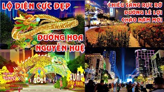 Lộ diện cực đẹp cặp rồng chào đón năm mới ở đường hoa Nguyễn Huệ Chiếu sáng rực rỡ Đường Lê Lợi [upl. by Oleta]