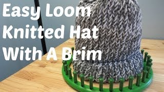 Easy Loom Knitted Hat With A Brim [upl. by Graig427]