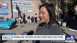 Asian American community groups rally to get out the vote in Chicagos Chinatown [upl. by Alamat46]