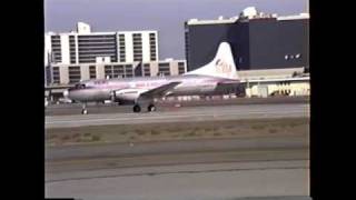 Convair CV640 Departure From LAX [upl. by Refinneg]