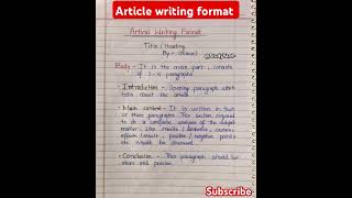 Article writing l Article writing format l Article writing class 4567891011 12 [upl. by Sheedy]