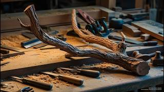 70YearOld Craftsman Makeover This Twisted Branch Turned into The Coolest Coffee Table Ever [upl. by Urania]