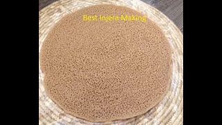 How to make Ethiopian soft and fabulous teff Injera [upl. by Stretch82]