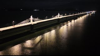 Aerial view of Pangiil Bay at night  New Bridge in Misamis Occidental [upl. by Islehc]