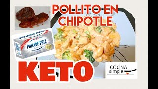 Pollito en chipotle  Pollo en crema de chipotle keto keto pollo chipotle [upl. by Assetal718]